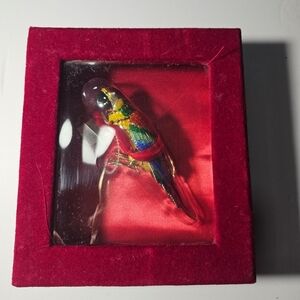 Vibrant Multicolor Glass Parrot Ornament